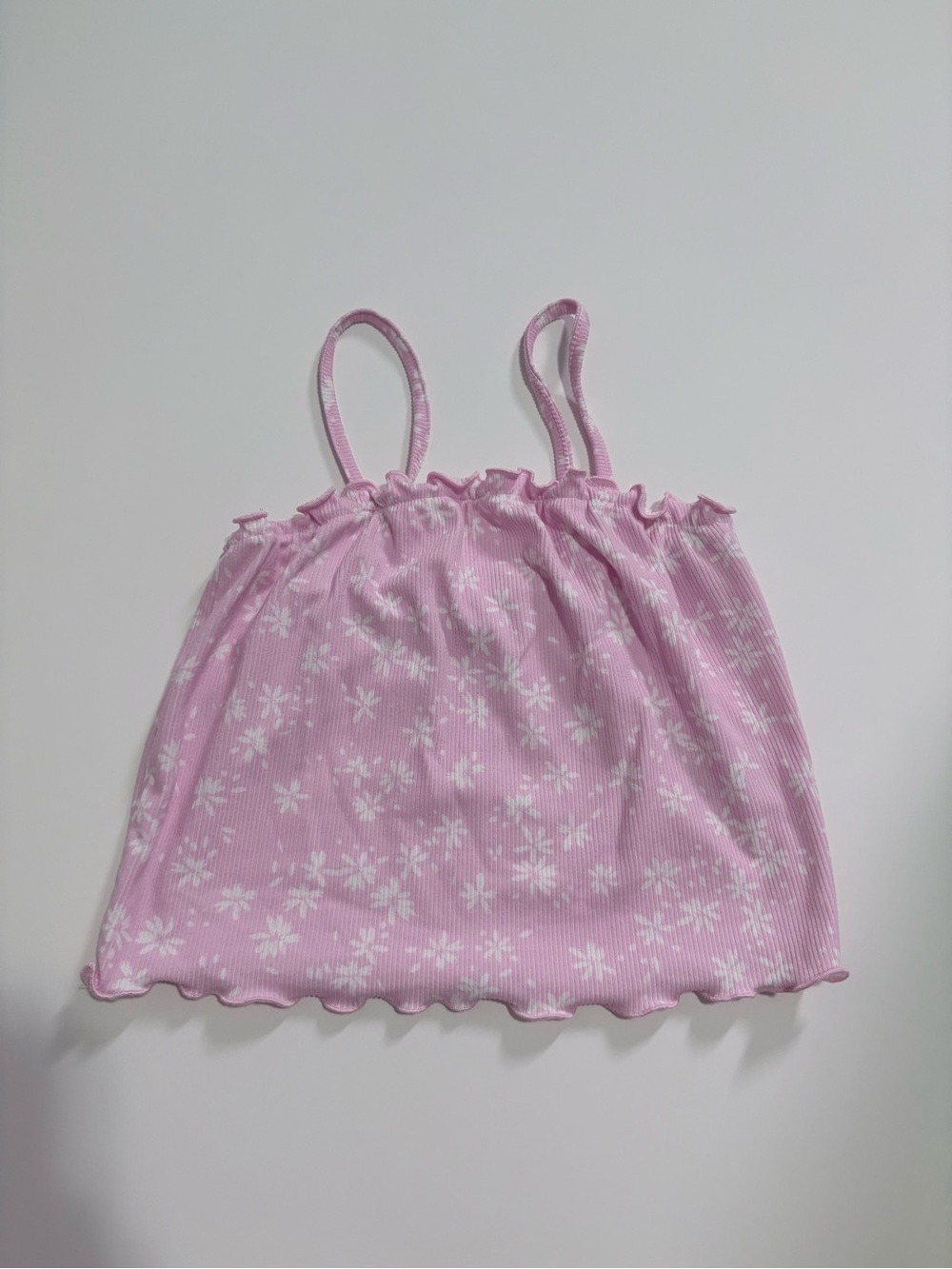 Ardene Pink Floral Ribbed Cami